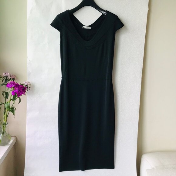 PRADA  Dress  Sheath Sleeveless Knee Length Black  made in Italy  Pre -Owned - Picture 1 of 11